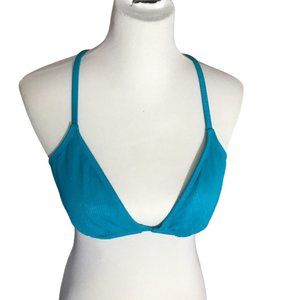 Xhilaration Juniors' Size L 8-10 Triangle Bikini Top Ribbed Green